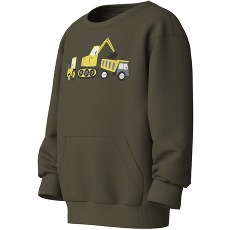 Name It Olive Night Excavator Nmmvugo Ls Nreg Sweat Bru