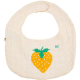 Bobo Choses Offwhite Pixel Strawberry Bib