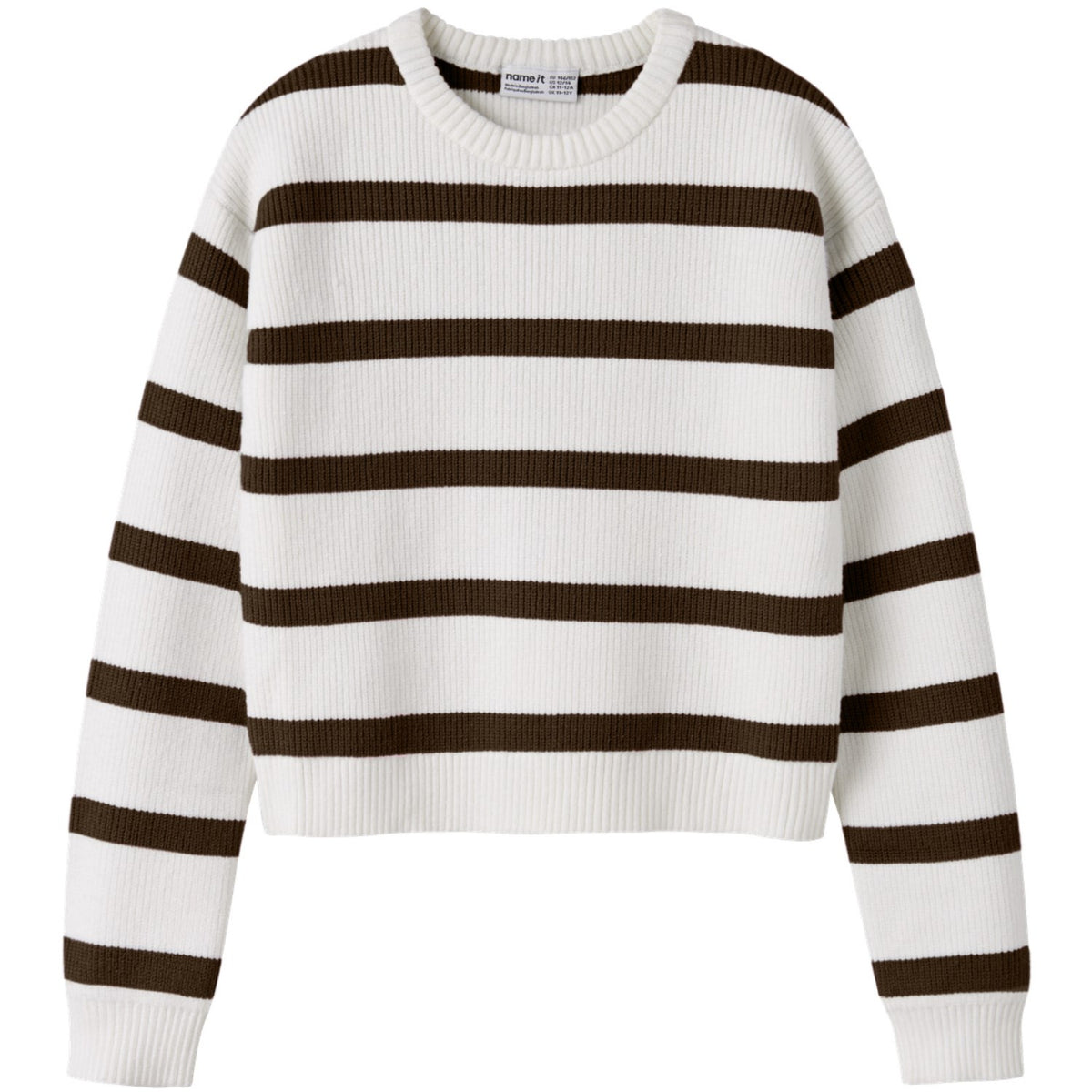 Name It Cloud Dancer Chocolate Plum Nkfvnilla Ls Sh Knit