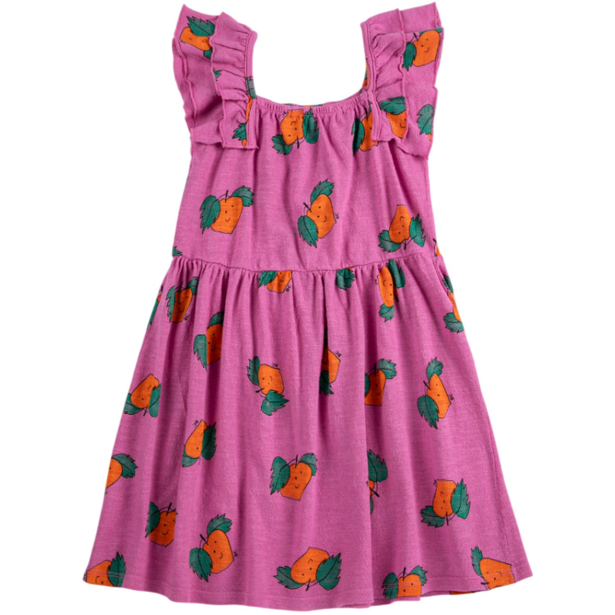 Bobo Choses Purple Tangerine All Over Ruffled Dress