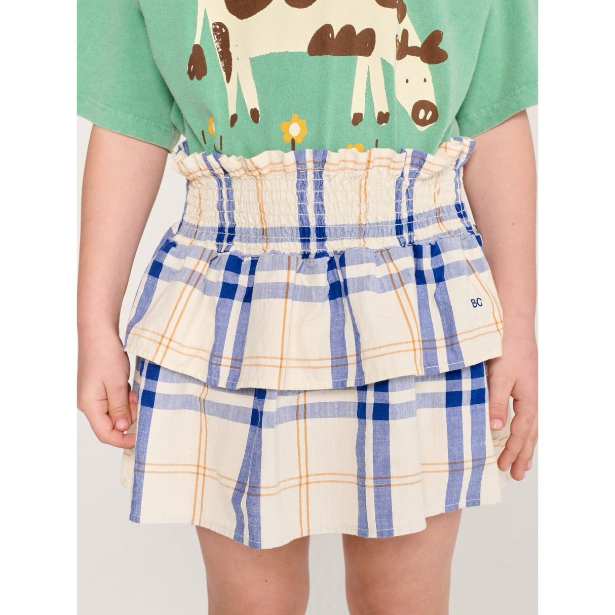 Bobo Choses Offwhite Fun Tartan Woven Skirt