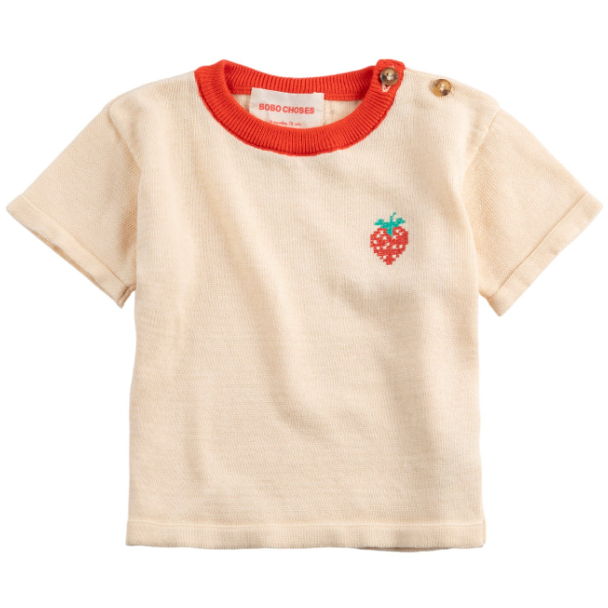 Bobo Choses White Pixel Strawberry Knitted T-Shirt