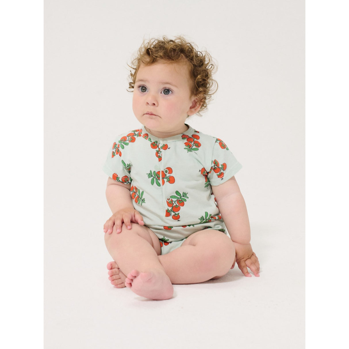 Bobo Choses Light Blue Juicy Tomatoes All Over Playsuit