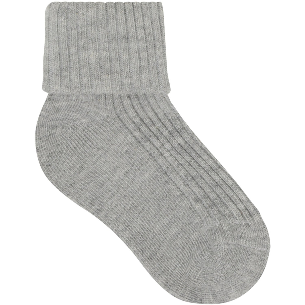 Minymo Light Grey Melange Baby 2X2 Rib Sock 3-Pack