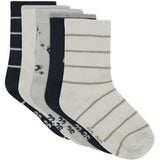 Minymo Willam Gray Socks W. Pattern 5-Pack