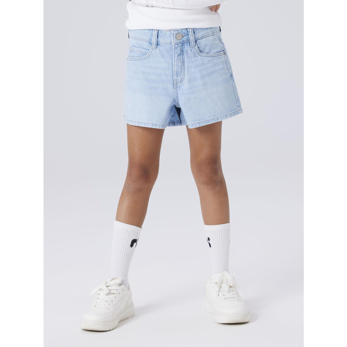 Name It Light Blue Denim Nkfrose Mom Dnm Shorts 1141-Mj Noos