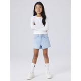 Name It Light Blue Denim Nkfrose Mom Dnm Shorts 1141-Mj Noos
