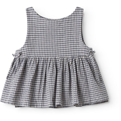 MarMar Cotton Linen Marine Check Tarame Top