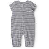 MarMar Cotton Linen Marine Check Rovento Romper
