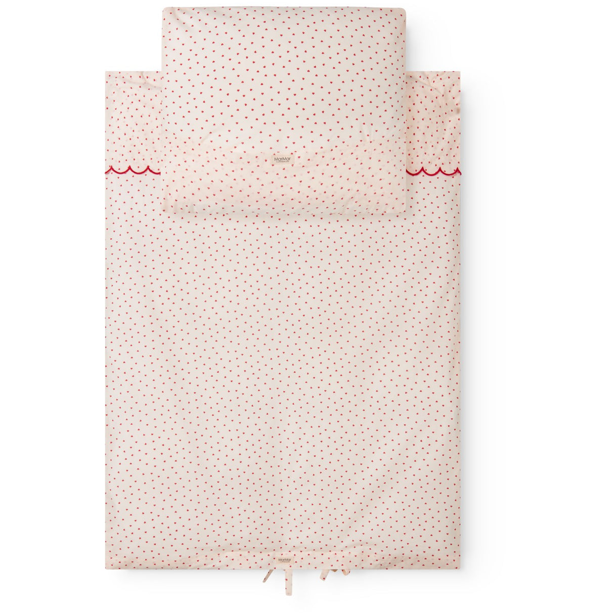MarMar Crispy Poplin Acc Happy Hearts Bed Linen Scallop Baby