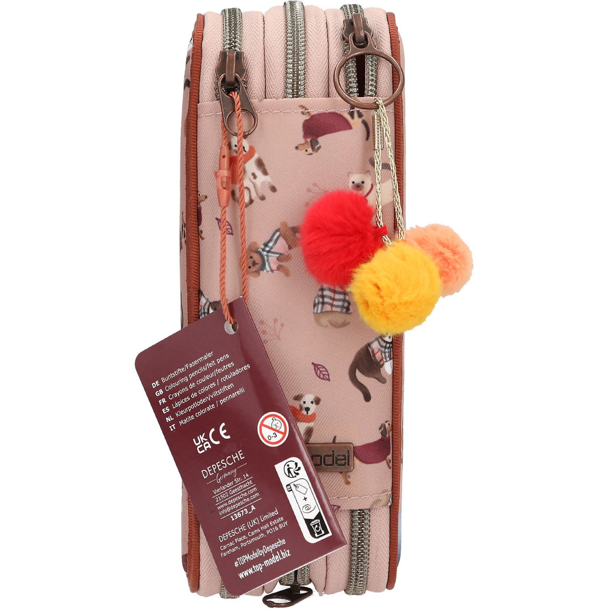 TOPModel Fur Ever Friends Triple Pencil Case