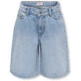 kids ONLY Medium Blue Denim Rhinestones Kogsonny Hw Wide Rhinst Dnm Shorts Azg