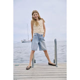 kids ONLY Medium Blue Denim Rhinestones Kogsonny Hw Wide Rhinst Dnm Shorts Azg