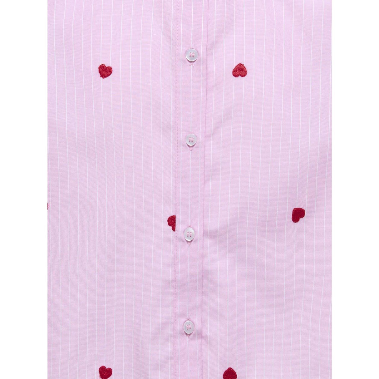 kids ONLY Begonia Pink Cloud Dancer/Emb Red Hearts Kognew Lina Ss Stripe Emb Shirt Wvn