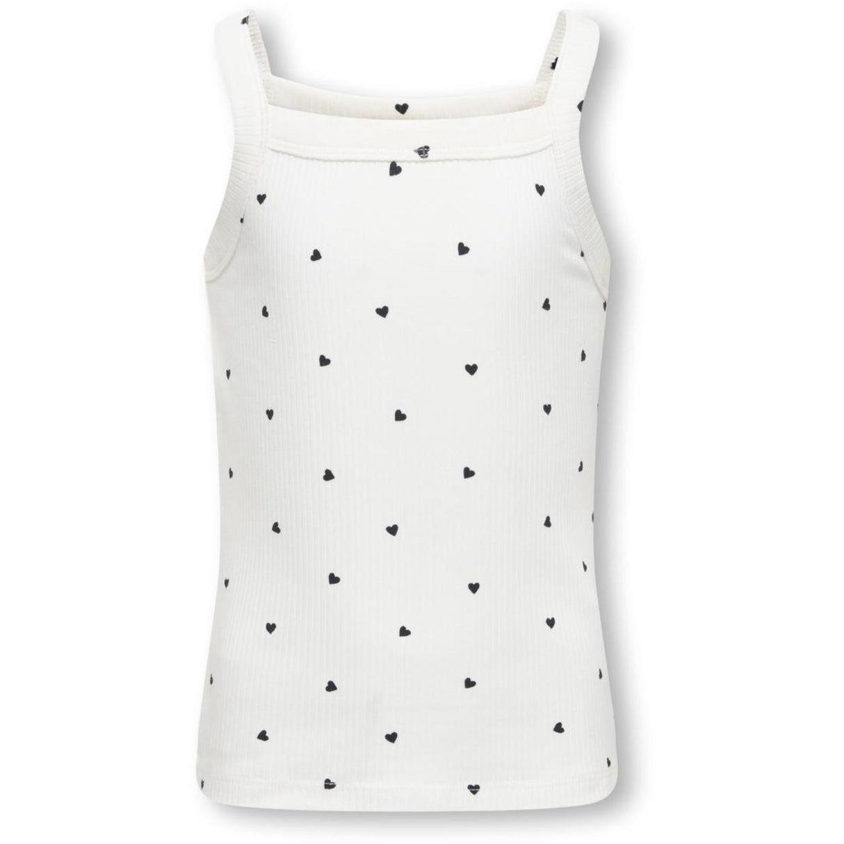 kids ONLY Cloud Dancer Black Hearts Kogbella Life Strap Top Jrs