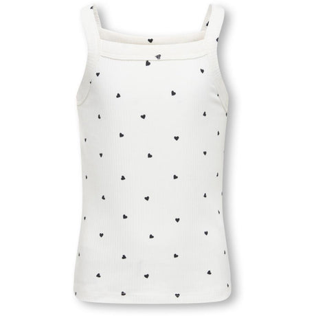 kids ONLY Cloud Dancer Black Hearts Kogbella Life Strap Top Jrs