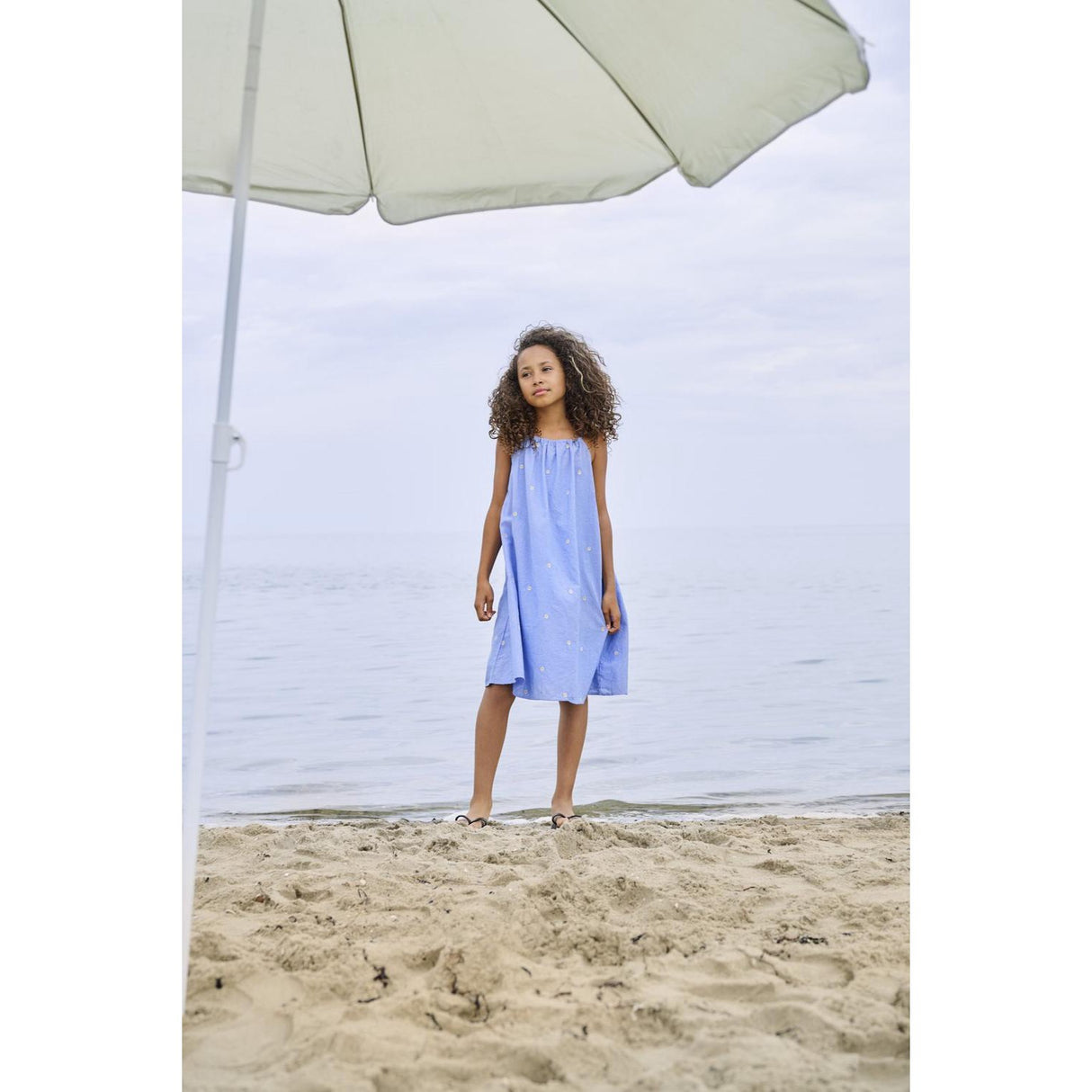 kids ONLY Cashmere Blue Emb Daisy Kogmalou Sl Emb Strap Dress Wvn