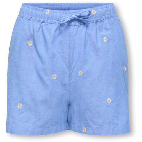 kids ONLY Cashmere Blue Emb Daisy Kogmalou Emb Shorts Wvn