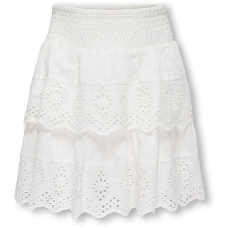 kids ONLY Cloud Dancer Koglou Life Emb Layered Skirt Wvn