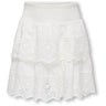kids ONLY Cloud Dancer Koglou Life Emb Layered Skirt Wvn