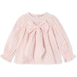 Fliink Chalk Pink Check Aop Zorro Ls Bow Blouse