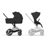 Cybex Sepia Black/Black Priam Comfort Rosegold Including Foldable Cot