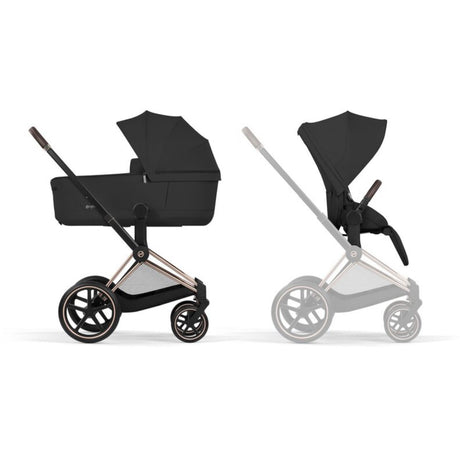 Cybex Sepia Black/Black Priam Comfort Rosegold Including Foldable Cot