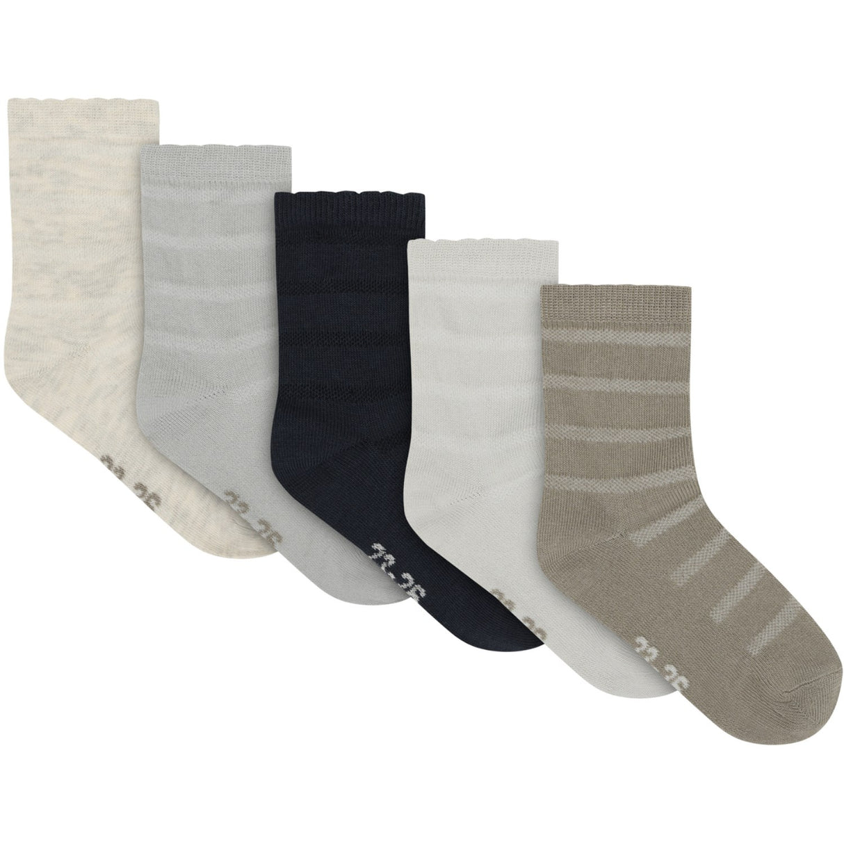 Minymo Night Gray Socks W. Knit 5-Pack