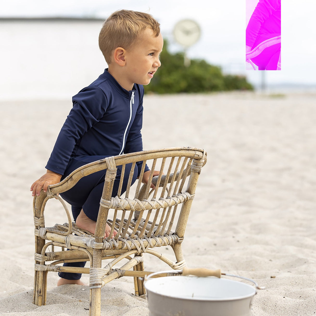 Petit Crabe Blue Lou Basic Sunsuit L/S