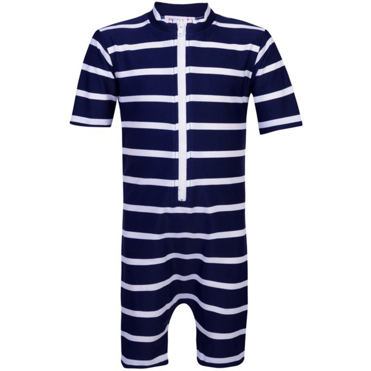 Petit Crabe Blue/White Natsu Sunsuit with Zipper