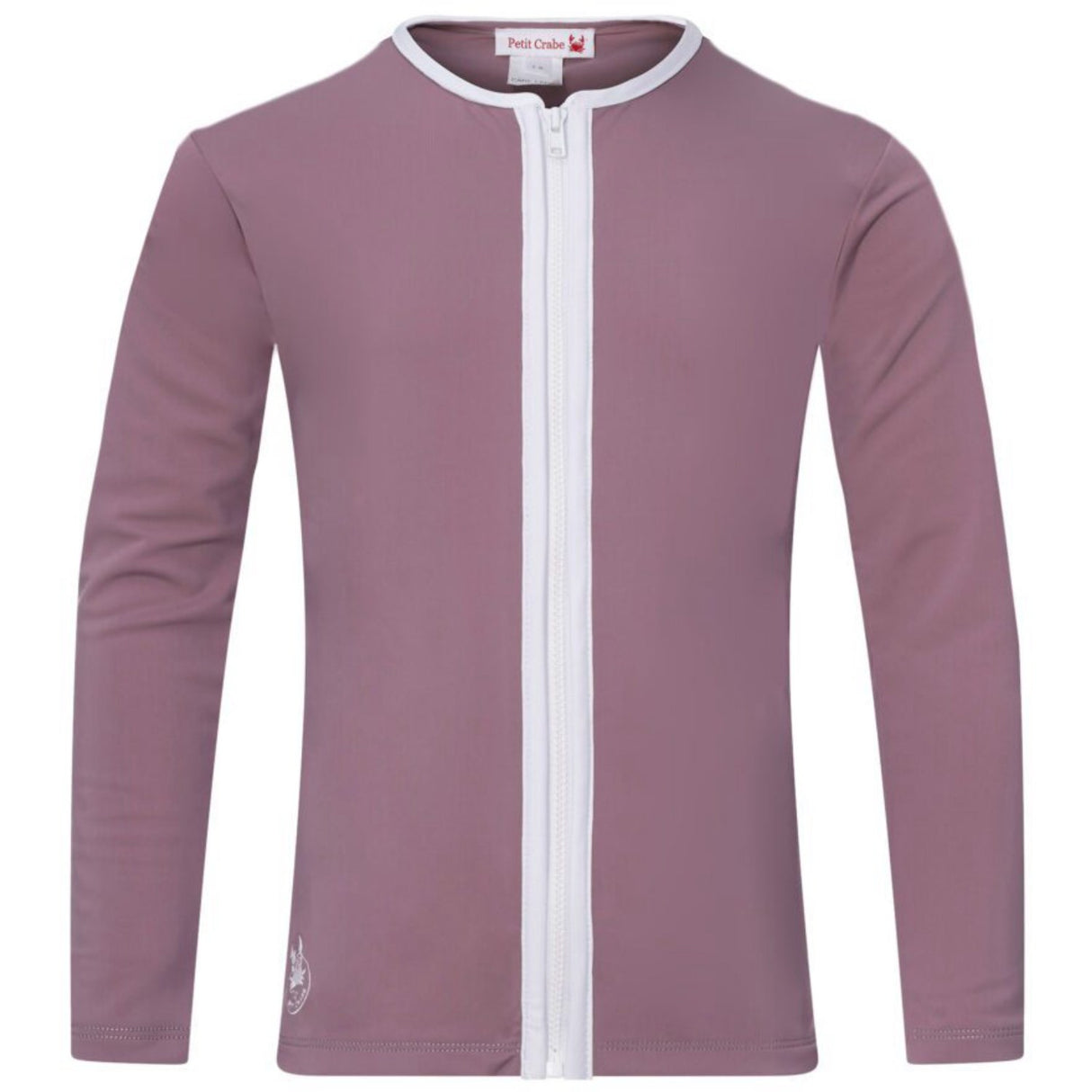 Petit Crabe Heather Basic Zipper Uv-Swim Shirt L/S