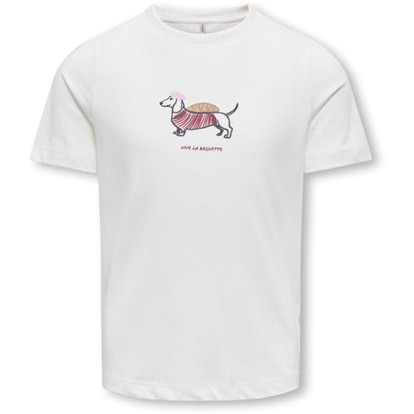 kids ONLY Cloud Dancer Dog Koglila Ss Reg Printed Tee Jrs