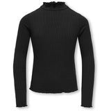 kids ONLY Black Kogfransiska Schl Ls Hi-Nck Top Jrs Noos