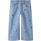 Name It Medium Blue Denim Flower Emb Nmfrose Wide Emb Jeans 4711-Za