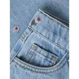 Name It Medium Blue Denim Flower Emb Nmfrose Wide Emb Jeans 4711-Za