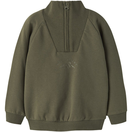 Name It Olive Night Nmmoscar Ls Nreg Half Zip Sweat Bru