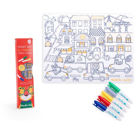 Moulin Roty Silicone Placemats with Markers - Les Popipop