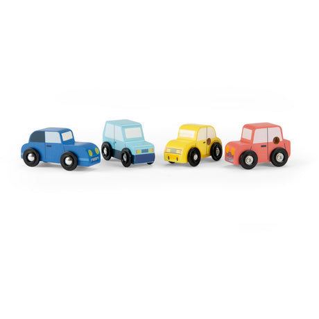 Moulin Roty 4 Wooden Cars - Avenue Du Moulin
