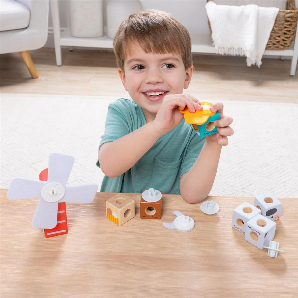 Melissa & Doug Multifarvet Blockables Playset Bondegårdens Venner 16Pcs