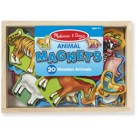 Melissa & Doug Multifarvet Wooden Magnets Animals