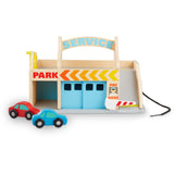 Melissa & Doug Multifarvet Parkeringshus With Bilvask Og Tankstation