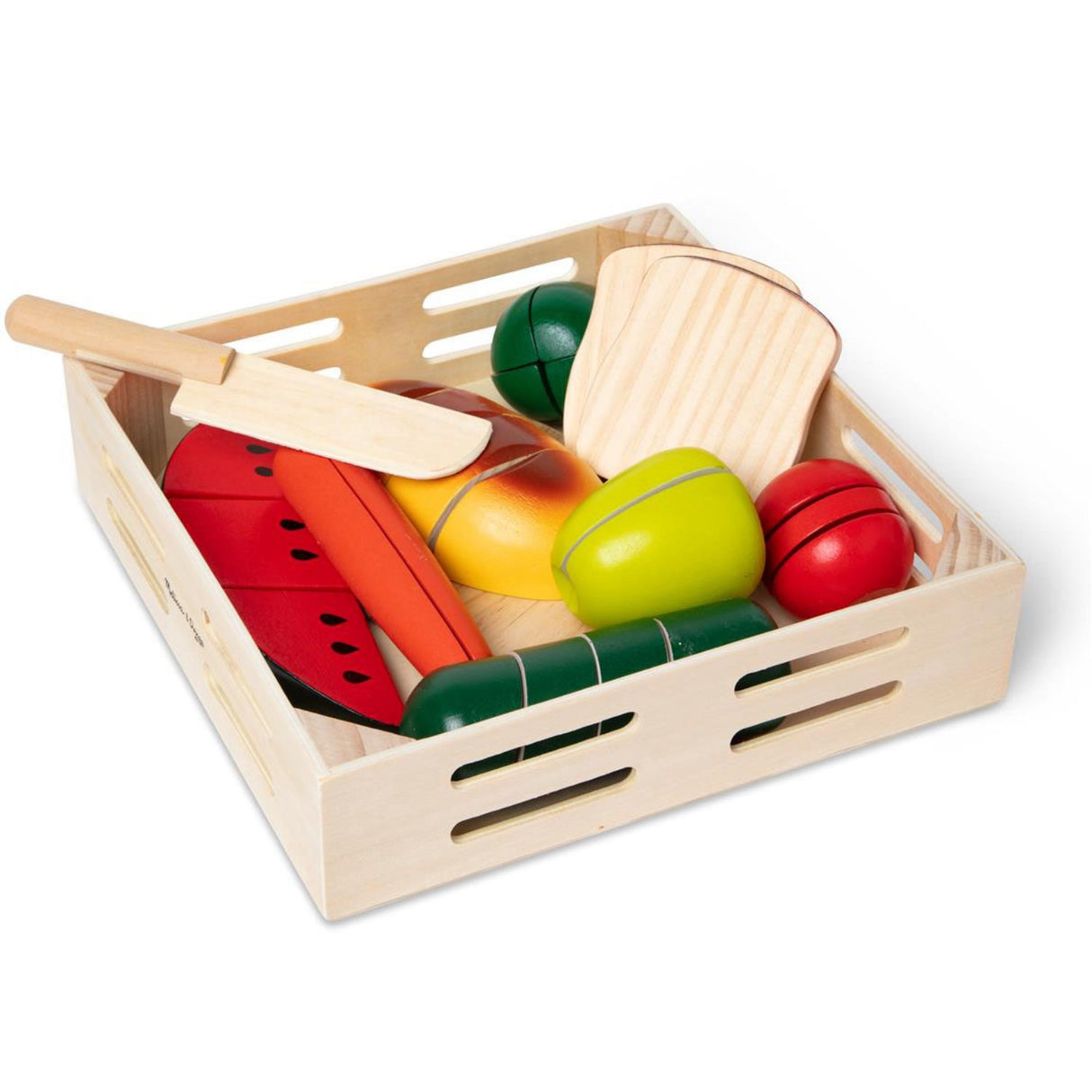 Melissa & Doug Multifarvet Wooden Food Playset Cutting Food