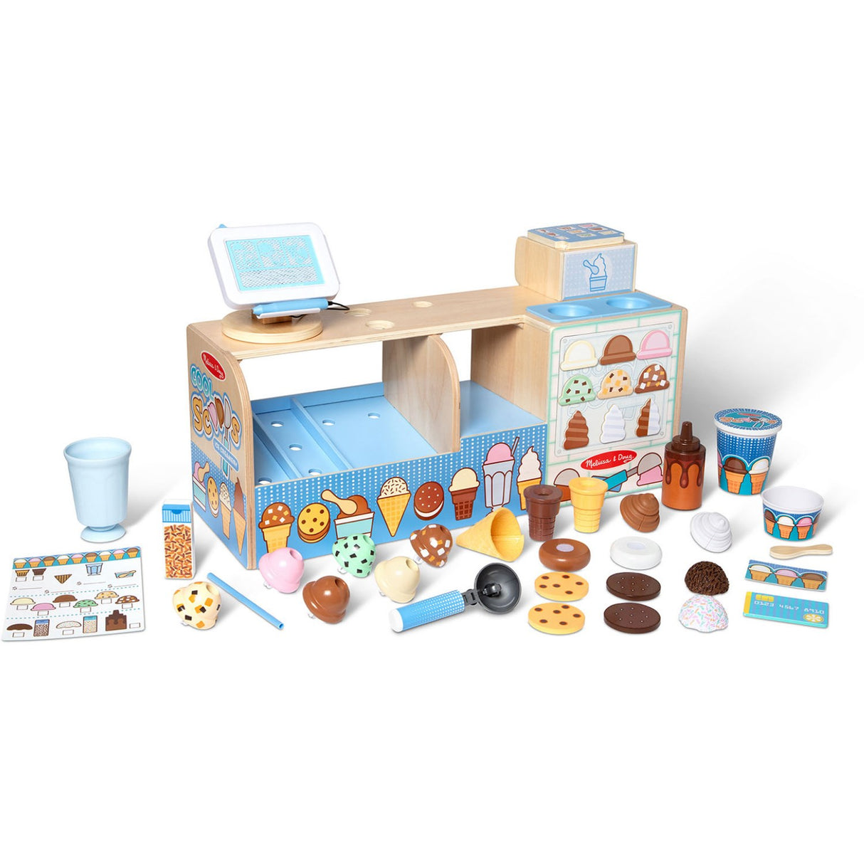 Melissa & Doug Multifarvet Cool Scoops Ice Creamery Wooden Counter