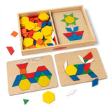 Melissa & Doug Multifarvet Mønster-Leg - Wood - Set With Blocks Og Plader