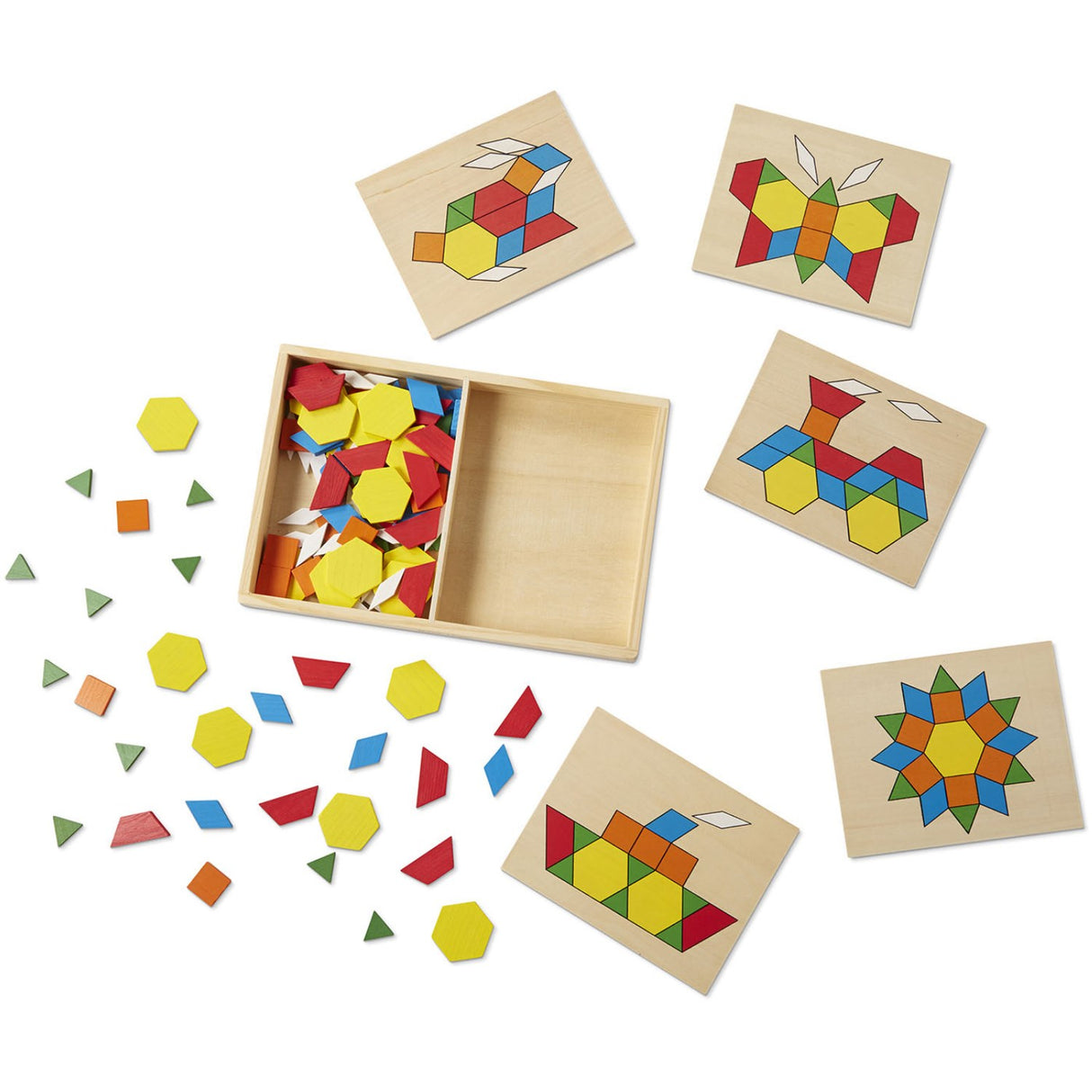 Melissa & Doug Multifarvet Mønster-Leg - Wood - Set With Blocks Og Plader