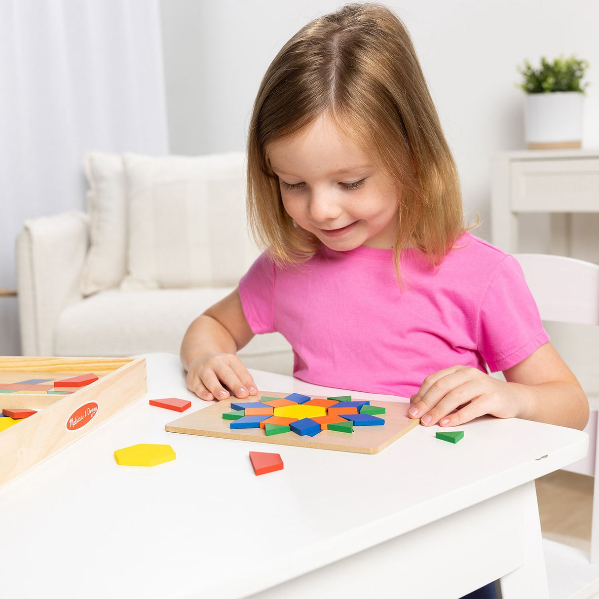 Melissa & Doug Multifarvet Mønster-Leg - Wood - Set With Blocks Og Plader