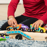 Melissa & Doug Multifarvet Biltransporter "Mega Racerbiler" Set