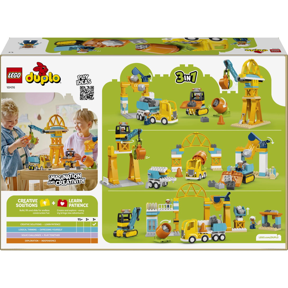 LEGO® DUPLO Town 3-i-1 Byggeplads Med Køretøjer 10476
