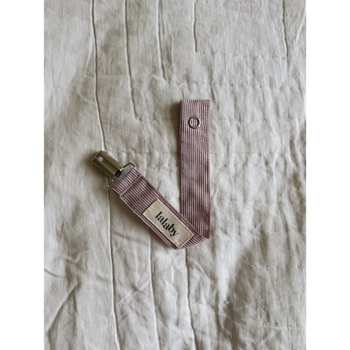 Lalaby Berry Stripe Pacifier Clip