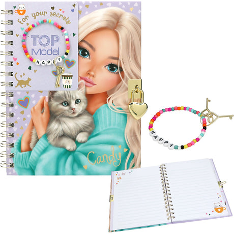 TOPModel Diary With Padlock And Bracelet